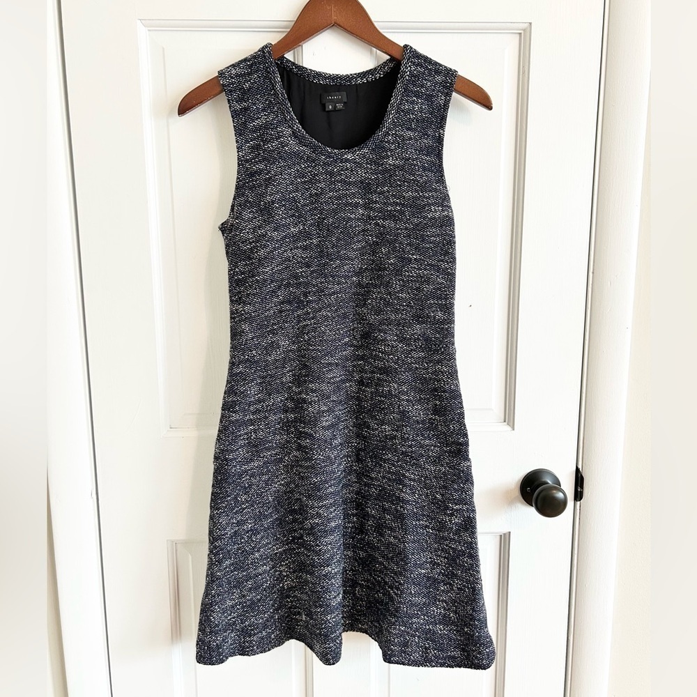 Theory | Navy Cozma Billow Sleeveless Dress size 8